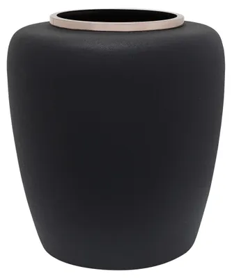 Immagine prodotto di Vaso Art Deco 2025 in ferro nero opaco e oro rosa