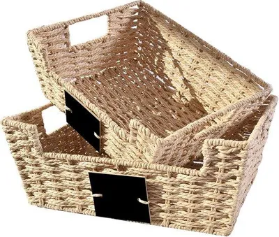 Produktbild von Famanu Aufbewahrungskorb Set von 2 - Geflochtene Rattan Körbe