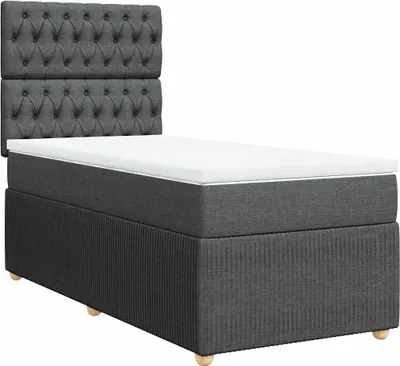 Produktbild von vidaXL Boxspringbett mit Matratze Dunkelgrau 80x200 cm Stoff