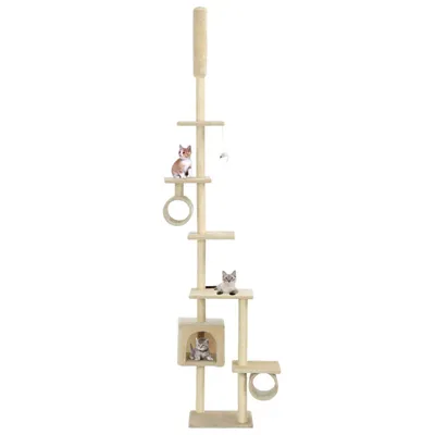 Immagine prodotto di The Living Store Tiragraffi per gatti con colonne in sisal 260 cm Beige