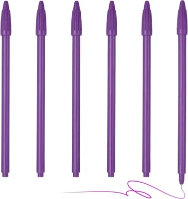 Productafbeelding van Gekleurde gel inkt pennen - Set van 6 - 0,5 mm diep paarse gelinkt balpennen fijne punt glad - Diep paars