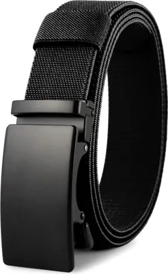 Obrázek produktu pro Univerzální pánský opasek s automatickou přezkou, černý nylon, šířka 3,6 cm - délka 125 cm