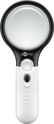 Image de goobay Loupe de lecture à LED alimentée par piles blanc/noir (boîte de 1)