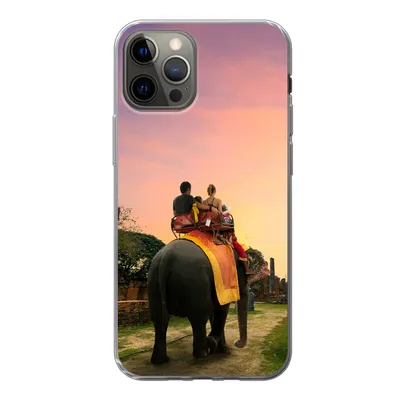 Produktbild von MuchoWow® Handyhülle Schutzhülle Hülle für iPhone 13 Pro Elefant - Tiere - Dorf - Natur Silikon Softcase Handy Hülle - Handy-Tasche