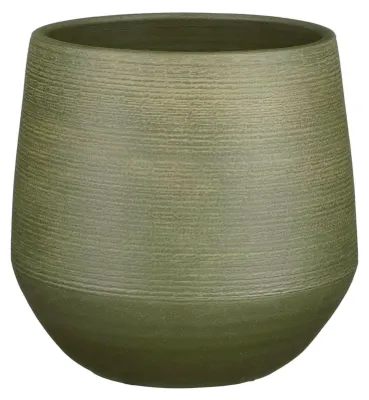 Produktbild von Mica Decorations Blumentopf - Keramik - dunkelgrun - gepragt -24x23cm