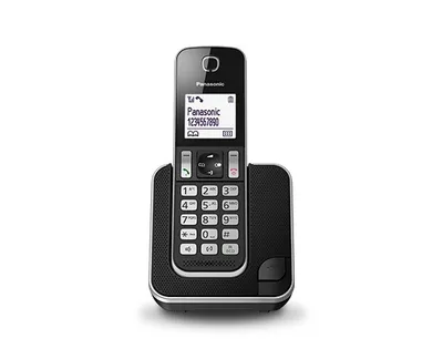 Produktbild von Panasonic KX-TGD310, DECT-Telefon, Freisprecheinrichtung, 50 Eintragungen, Anrufer-Identifikation, Silber
