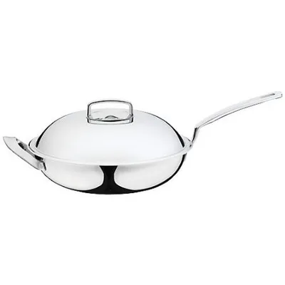 Produktbild von WMF FU TENG PO Wokpan 0799556040 Wokpfanne, 32 cm max. Durchmesser, Edelstahl, Induktionsherd-geeignet, inkl. Deckel