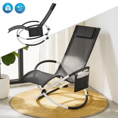 Obrázek produktu pro YRHome Relaxační křeslo Planet Chair s houpacím efektem, skládací kempingová židle s taškou na terasu, do zahrady a na kempování
