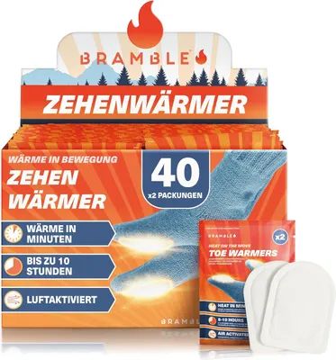 Productafbeelding van Teenwarmers om op te plakken - 40 paar - Ultradun - Tot 10 uur warmte - Voor schoenen en laarzen