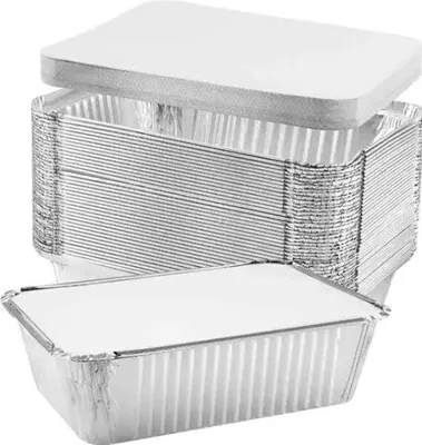 Image de Barquette en aluminium 930 ml, pour la cuisson, la cuisson au four, les grillades et la congélation