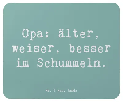 Produktbild von Mr. & Mrs. Panda Mouse Pad Spruch Opa Weisheit - Meeresbrise - Geschenk, pc mauspad, Lächeln, Mousepad, Verwandte, Großpapa, älter, mausteppich, Familie, Geburtstage