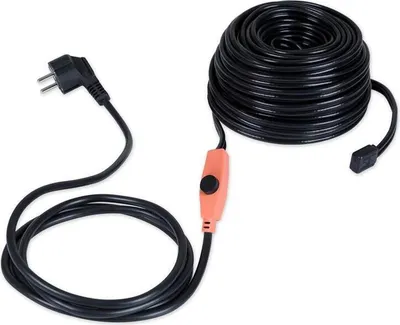 Produktbild von Waldbeck Flow Wire 18 Frostschutzkabel, Länge: 18 m Frostschutzkabel + 1,8 m Stromzuleitung, mit Thermostat, schaltet sich bei unter 6 °C ein, Heizleistung: 16 W/m, Schutzklasse: IP68