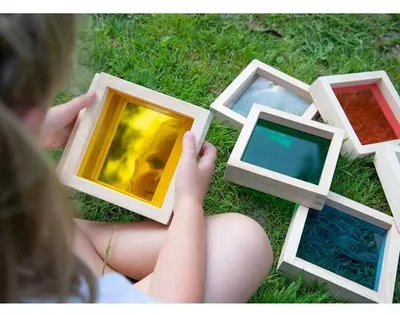 Obrázok produktu pre Tickit Sensory Squares, 1 rok / roky, Akrylový, Kaučukovník, Drevo, Viacfarebný