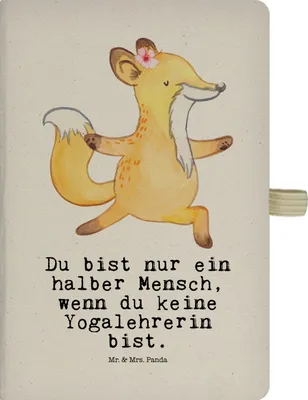 Produktbild von Mr. & Mrs. Panda Kladde Yogalehrerin Herz - Transparent - Geschenk, Tagebuch, Skizzenbuch, notizbuch, Journal, A5, Adressbuch
