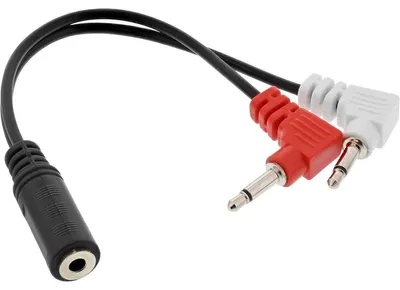 Immagine prodotto di InLine® 99313I Cavo adattatore per cuffie audio in aereo, 2x spina jack da 3,5 mm a presa jack da 3,5 mm a 3 pin, 0,15 m