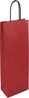 Immagine prodotto di Sacchetto di carta 14x8x39cm con manico ritorto - bottiglia - rosso