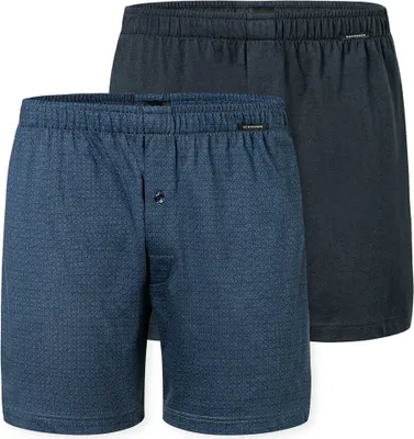 Produktbild von SCHIESSER Herren Jersey-Boxershorts, 2er Pack - 2Pack Boxershorts, Baumwolle, einfarbig Dunkelblau M