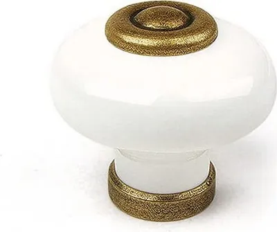 Obrázek produktu pro Otočný knoflík Rei se starožitným povrchem, kulatý porcelán, 4 kusy (Ø 3,1 x 2,8 cm)