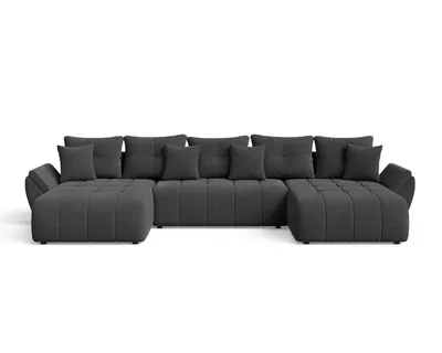 Produktbild von GrainGold Ecksofa U-Form Decor U - Ecksofa mit Schlaffunktion, Bettkasten - Wohnlandschaft, Wohnzimmer Sofa - Eckcouch Anthracite (Monolith 95)