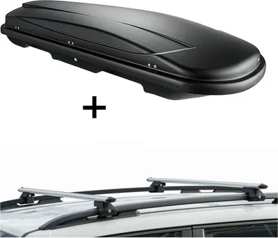 Obrázok produktu pre Lyžiarsky box JUXT400 + hliníkový nosič na strešné lišty CRV120 kompatibilný s vozidlom Kia Carens (modelový rok 2002–2006)