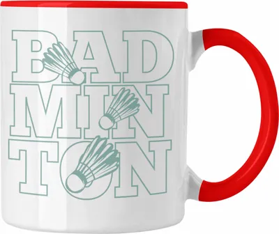 Produktbild von Trendation -  Lustige Badminton Tasse Geschenk für Badmintonspieler Badminton Lehrer Coach Trainer Geschenkidee (Rot)