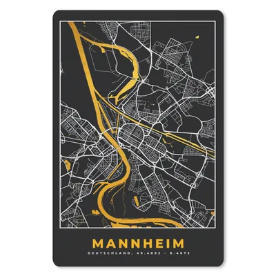 Produktbild von MuchoWow® Mauspad Mousepad Mannheim - Gold - Karte - Deutschland 18x27 cm - Mousepads - Maus Mat - Pad - Mausunterlage