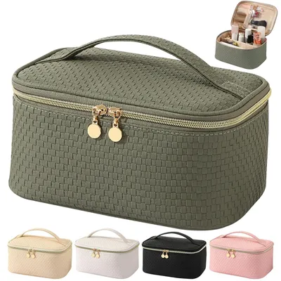 Immagine prodotto di Elzusha - Borsa da toilette impermeabile grande per donna, con scomparti
