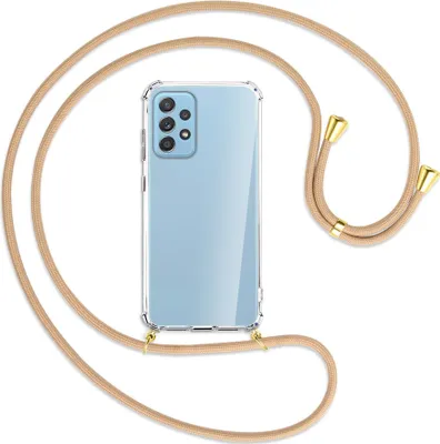 Produktbild von Handykette Backcover-Schutzhülle mit Band (Metall goldfarben) für Samsung Galaxy A52 4G / 5G, A52s 5G - beige
