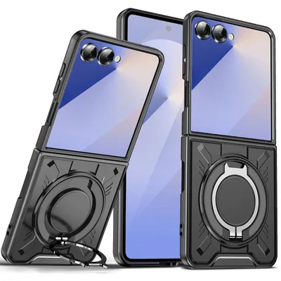 Obrázek produktu pro Pro Samsung Galaxy Z Flip7 5G MagSafe 360° Magnetický kroužkový držák Ochranné pouzdro Black