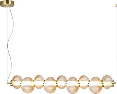 Produktbild von Moderne Designer Pendelleuchte für das Wohnzimmer oder Esszimmer über dem Tisch, goldenes Glas, warme Farbe, LED 32W, BOLLA Milagro