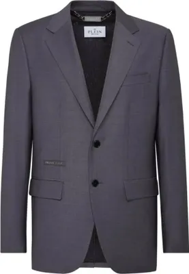 Produktbild von PHILIPP PLEIN Herren Blazer, Gr. 50 (L), Wolle, grau, elegante Verarbeitung, klassischer Schnitt, ideal für besondere Anlässe.