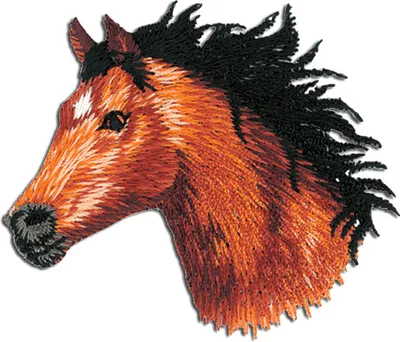 Produktbild von Pferd Kopf Tier - Aufnäher, Bügelbild, Aufbügler, Applikationen, Patches, Flicken, Zum Aufbügeln, Größe: 5,6 x 5,5 cm