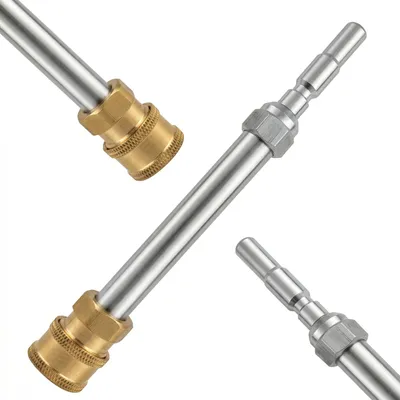 Productafbeelding van Hogedruklans Vervanging – 1/4" QC Adapter RVS/Messing | 16 cm 275 bar | Compatibel met Hogedrukreiniger Kränzle K1050/XA15/XA17
