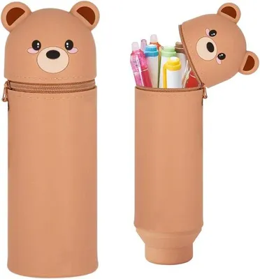 Productafbeelding van Kawaii Pennenhouder en Etui van Zacht Siliconen - 2-in-1 Opbergdoos