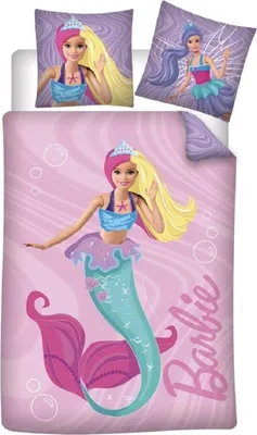 Produktbild von Barbie Bettwäsche aus Baumwolle – 140x200 cm Bettbezug & 70x70 cm Kissenbezug