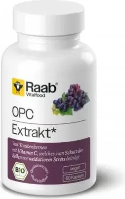 Obrázok produktu pre Raab Vitalfood OPC extrakt | 60 kapsúl | z hroznových jadierok || vegan