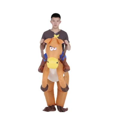 Produktbild von Decdeal Lustiges aufblasbares Cowboy-Kostüm für Erwachsene,Halloween, Karneval , Inklusive batteriebetriebenem Ventilator.