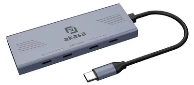 Obrázok produktu pre Akasa AK-CBCA32-18BK, USB Typ-C, USB Typ-C, 10000 Mbit/s, Šedá, 10 Gigabit Ethernet, 10000 Mbit/s