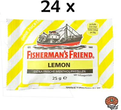 Produktbild von Fisherman`s Friend Menthol-Pastillen Lemon - Zitrone 24x 25g