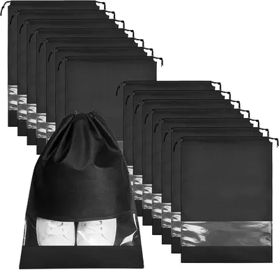 Image de Sacs à chaussures avec cordon de serrage, lot de 14, dimensions 44 x 32 cm, pour chaussures et voyages