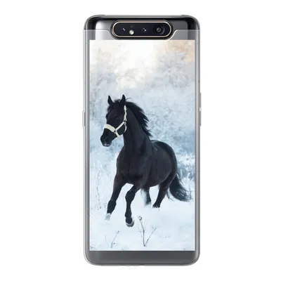 Produktbild von MuchoWow® Handyhülle Schutzhülle Hülle für Samsung Galaxy A80 Pferd - Schnee - Wald Silikon Softcase Handy Hülle - Schutzdeckel