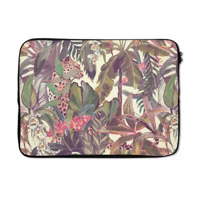 Produktbild von MuchoWow® Laptop Hülle 14 ZollDschungel - Panther - Muster Laptoptasche - Laptoptasche - Stoßsicher - Schutzhaube