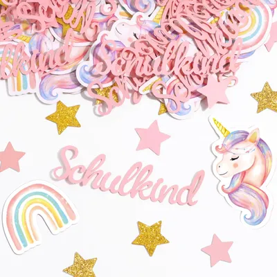 Productafbeelding van Einhorn Schoolparty Confetti Set 150 Stuks voor Schoolstart Decoratie