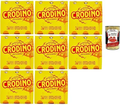 Produktbild von Crodino aperitivo biondo, 24x 175 ml, alkoholfreier Aperitif bitter, Italienischer nicht -alkoholischer Aperitif bereit zu trinken + Italian Gourmet polpa 400g