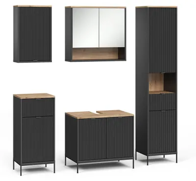 Imagen del producto de Juego de muebles de baño Vicco Eliza /Roble vikingo 5 piezas, Model 71947