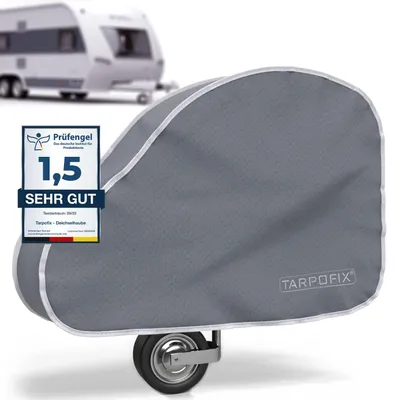 Image de Housse de protection pour timon de caravane Tarpofix® | Capuchon de protection pour attelage de remorque avec double système de fermeture à cliquet | Protection étanche pour attelage de remorque | Housse universelle pour timon de remorque | Protection pour timon de voiture