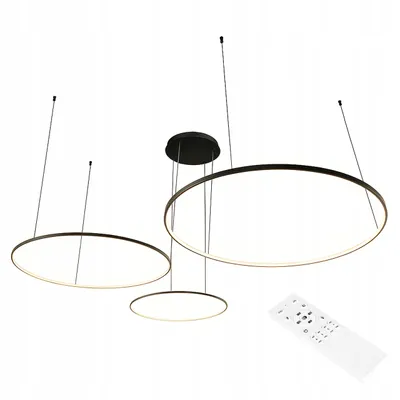 Produktbild von MasterLED LED Pendelleuchte 3-Ring Ø60cm 77W Gold, Dimmbar per Fernbedienung, CCT 3000-6500K, Moderne Hängeleuchte für Esszimmer