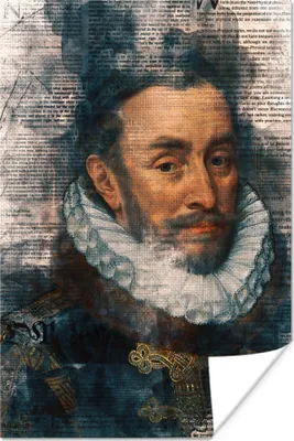 Produktbild von MuchoWow® Poster Wilhelm von Oranien - Adriaen Thomasz - Zeitungsartikel 60x90 cm - Wanddekoration