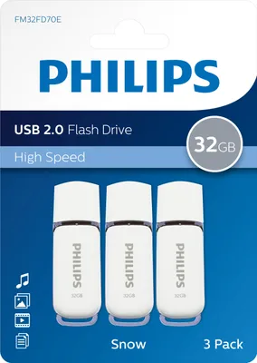 Image de Philips Clé USB 2.0, 32 Go, Snow Edition, 3 pièces, couleur : gris