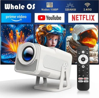 Image de Vidéoprojecteur Android 13 Assistant vocal 1080p 5G Wi-Fi Correction automatique de la distorsion trapézoïdale Streaming